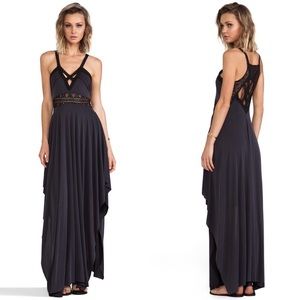 Free People Bonita Back Lace Trim Maxi Dress Small